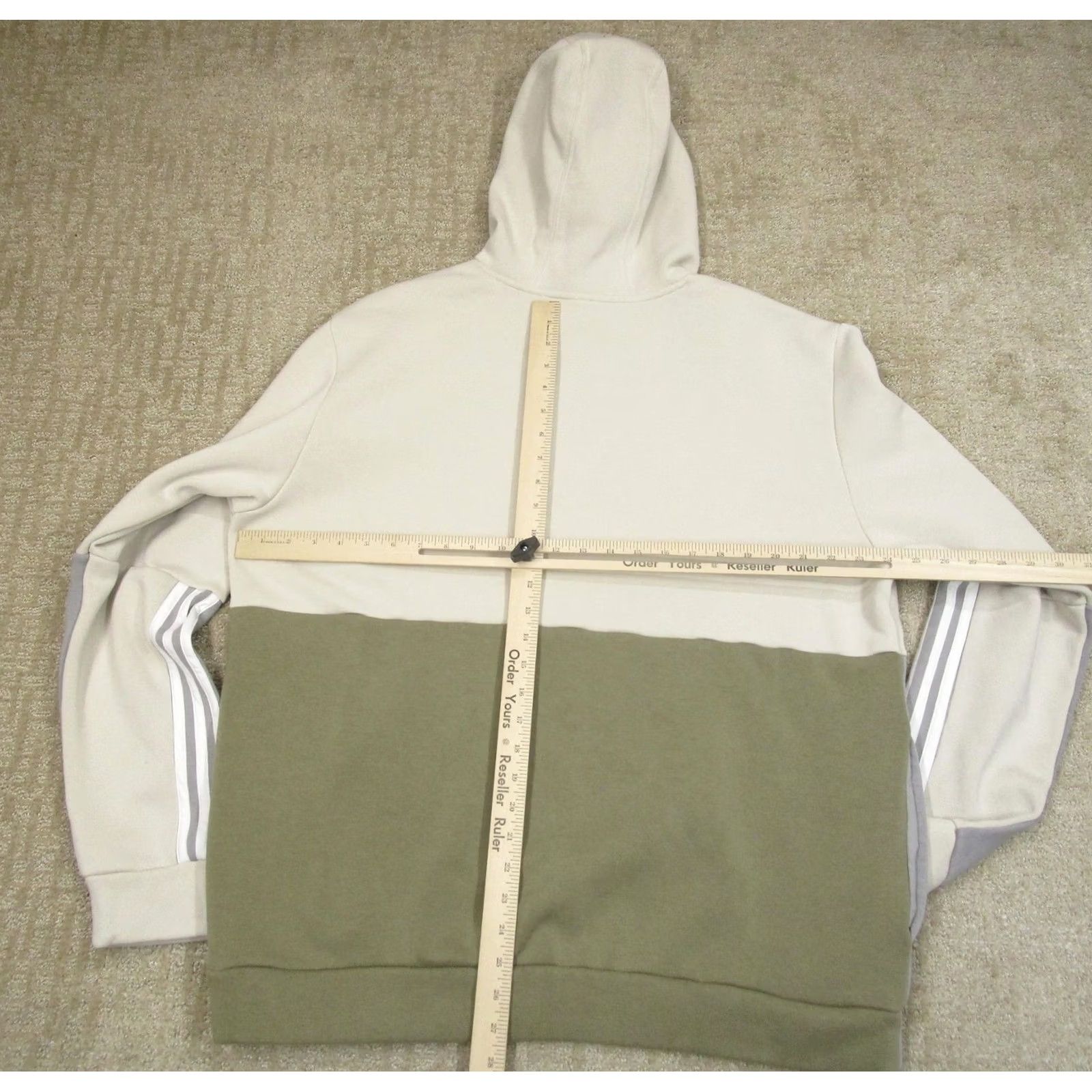 Adidas Adidas Hoodie Men XL Beige Green Colorblock Fleece Sweatshirt Pullover Outdoor Size US XL / EU 56 / 4 - 4 Thumbnail