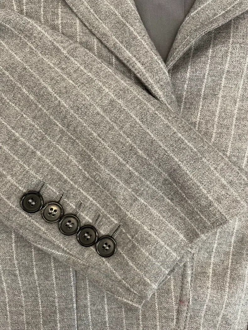 Tom Ford Tom Ford Gray Striped Wool Blazer Size 46L - 7 Thumbnail