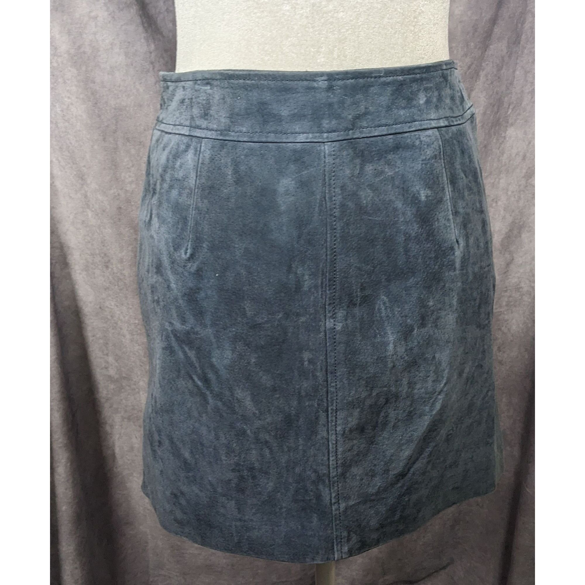Other Bagatelle NYC Blue/Grey Suede Full Zip Mini Skirt Size Small Size 28" / US 6 / IT 42 - 12 Thumbnail