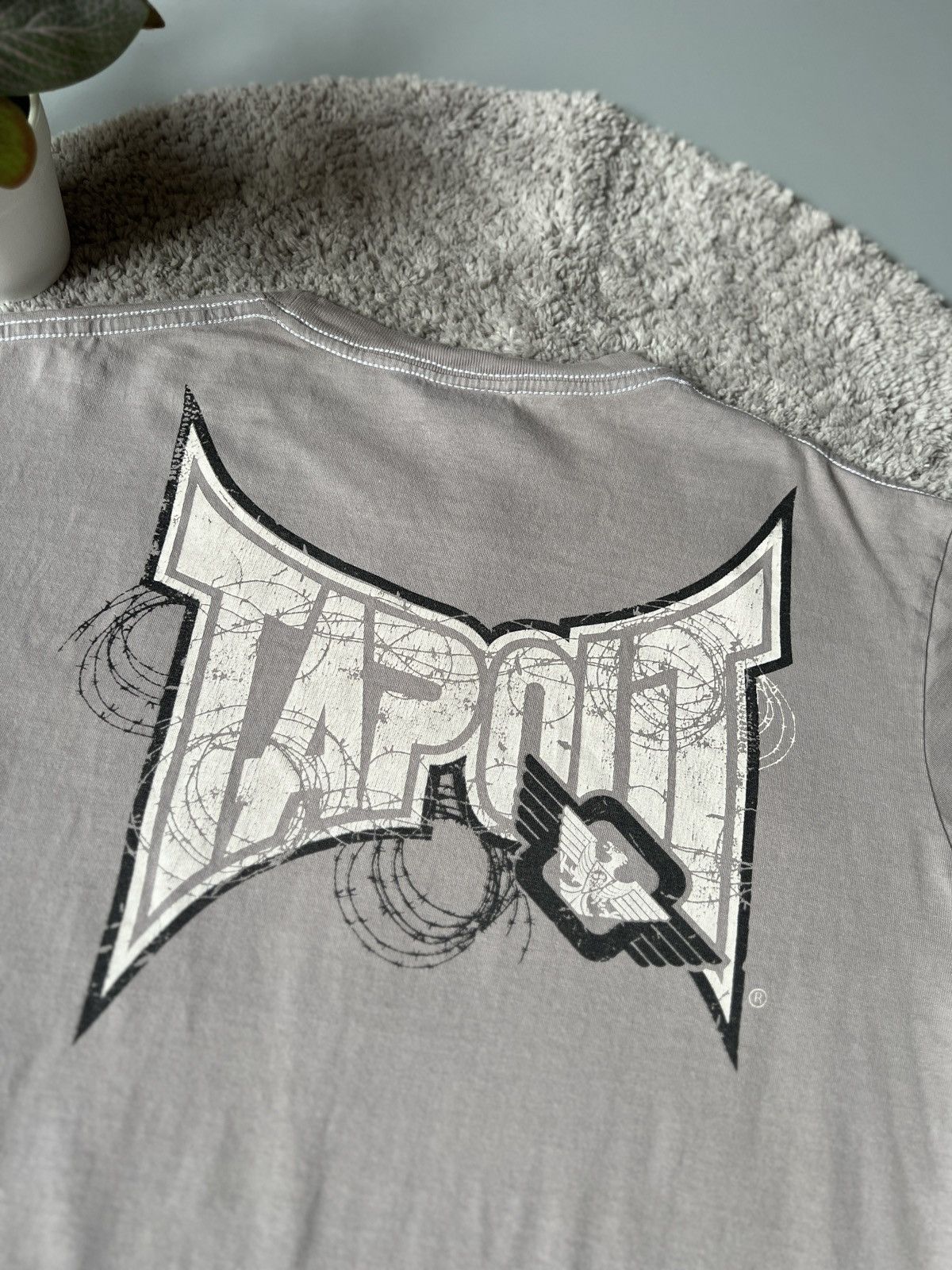 Tapout × Vintage Tapout Big Print Logo Grey Men’s Y2K Rare T-shirt Size US M / EU 48-50 / 2 - 3 Thumbnail