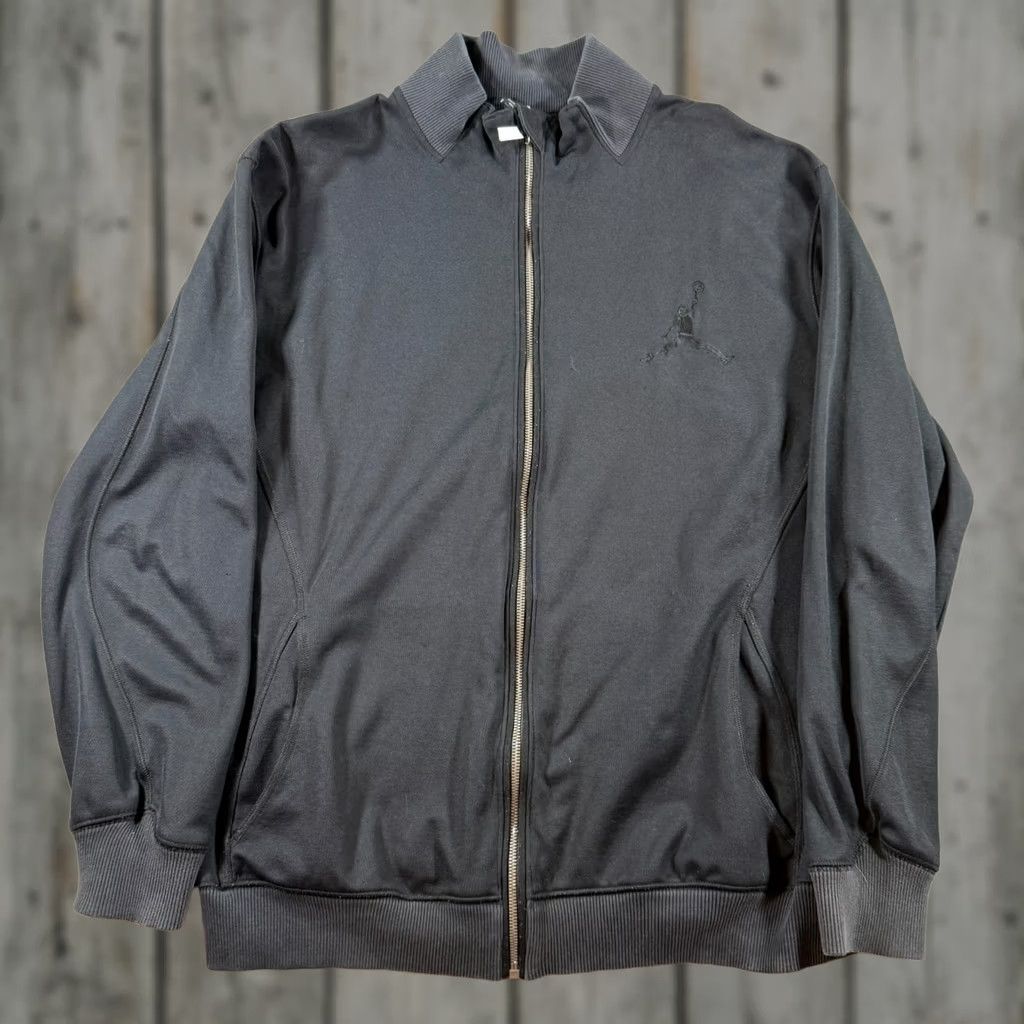 Jordan Jacket Mens 1XL Black Full Zip Track Jacket Fleece Sweatshirt Nike Air Big Logo, Men's