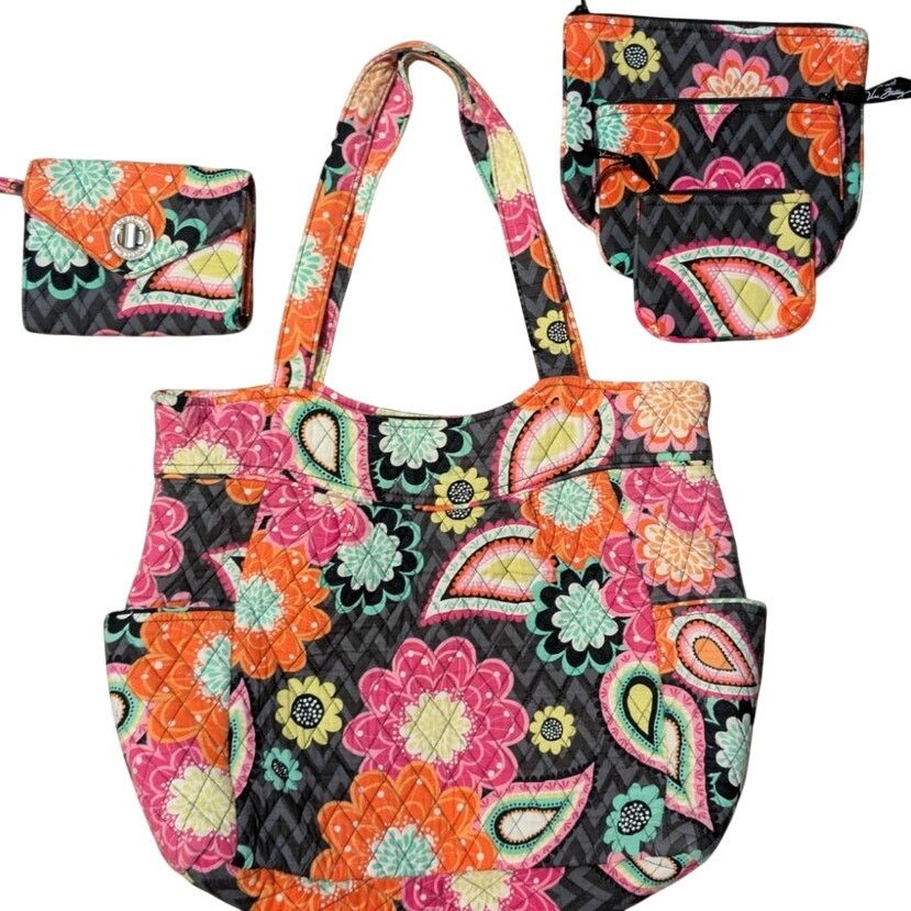Vera Bradley RETIRED 5-PC Vera Bradley "Ziggy Zinna" Glenna Shoulder Bag Size ONE SIZE - 18 Thumbnail