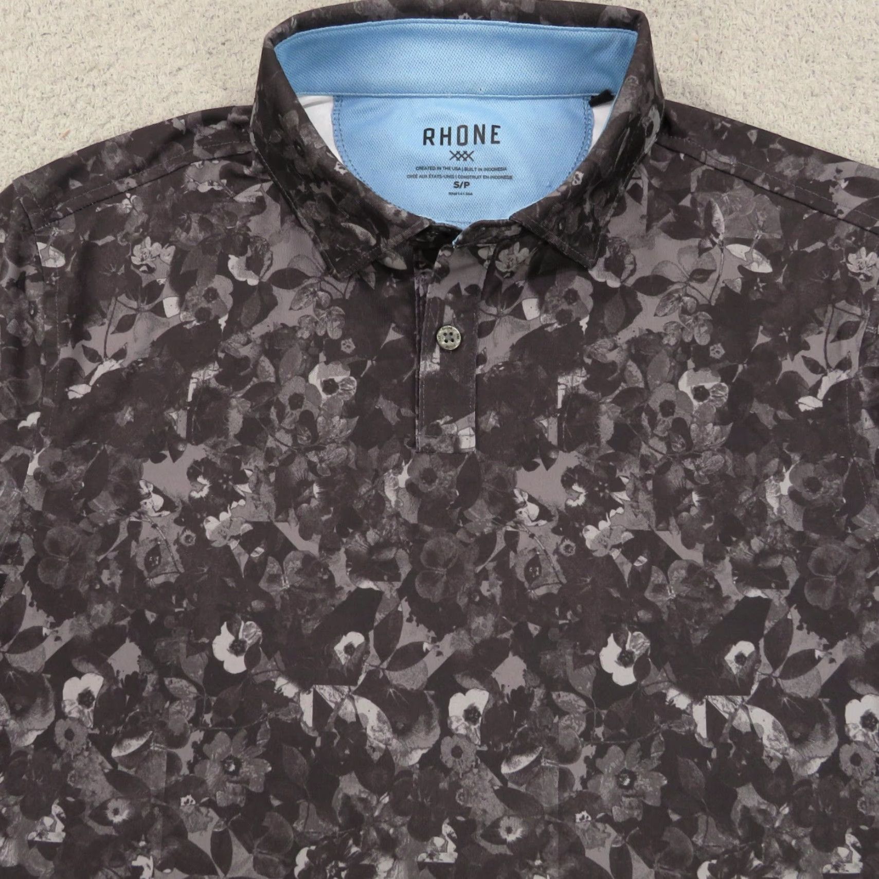 Rhone Rhone Polo Shirt Small Mens Camo Floral Print Performance Golf Stretch Breathable Moisture Wicking Size US S / EU 44-46 / 1 - 3 Thumbnail