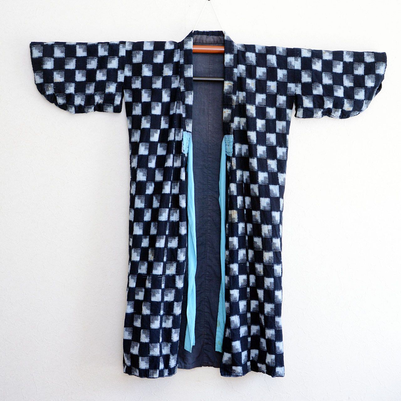 Other Japanese Vintage Indigo Kasuri Kimono Robe Handmade Remake Size US XS / EU 42 / 0 - 2 Thumbnail
