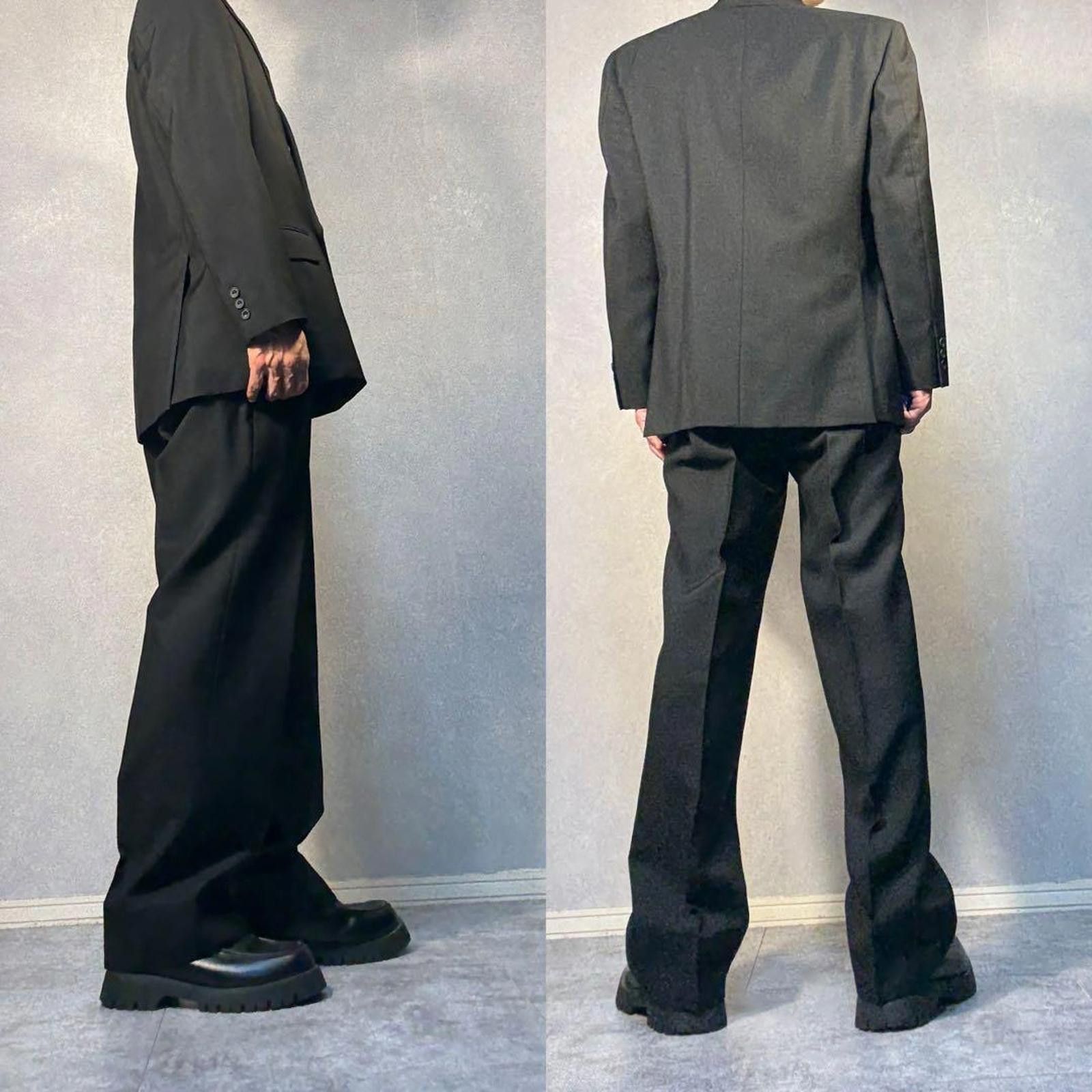 Dior Dior - Black Double-Breasted Suit Wide Trousers Size 38R - 2 Thumbnail
