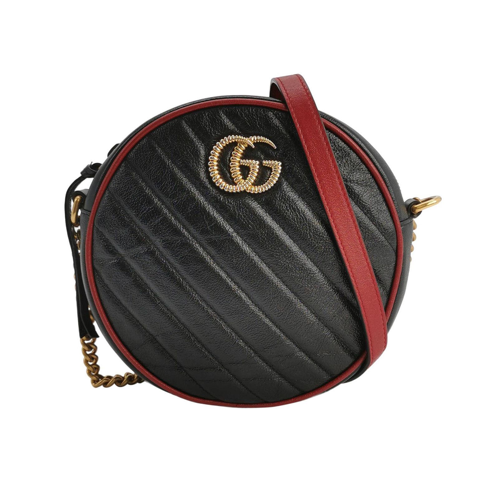 Gucci Gucci GG Marmont Round Leather Shoulder Bag ONE SIZE Size ONE SIZE - 1 Thumbnail