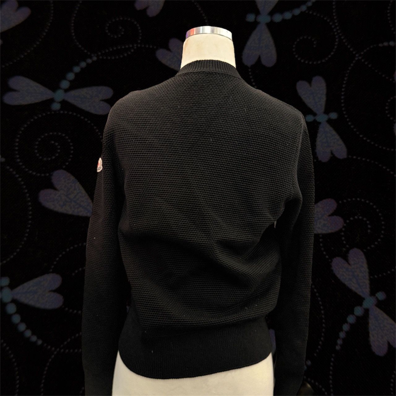 Moncler Moncler Black Knit Sweater with Logo Patch Size M / US 6-8 / IT 42-44 - 2 Thumbnail