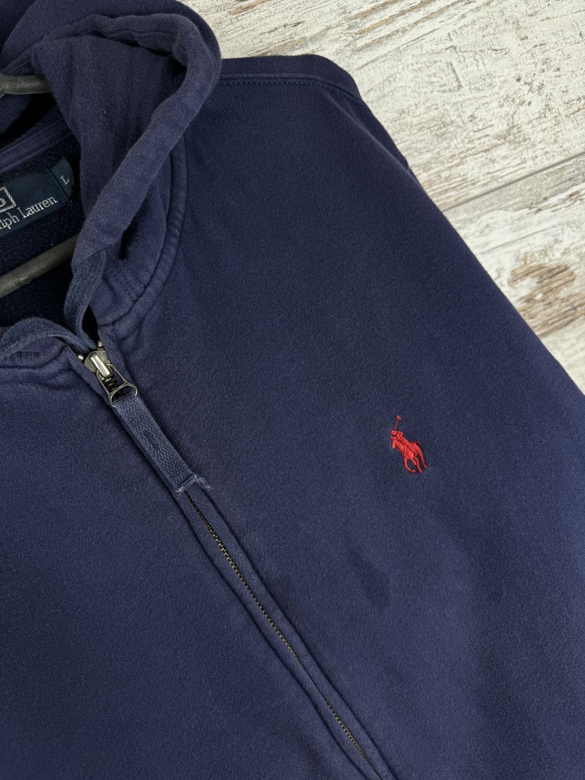 Polo Ralph Lauren × Vintage Mens Vintage Polo Ralph Lauren distressed zip hoodie y2k OG Size US L / EU 52-54 / 3 - 8 Thumbnail