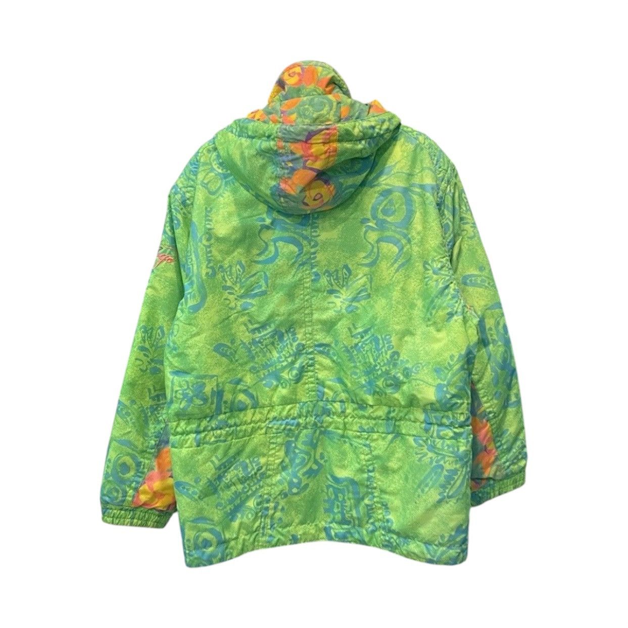 Goldwin Vintage 90s Goldwin All-Over Print Ski Jacket Neon Green Size US L / EU 52-54 / 3 - 2 Thumbnail