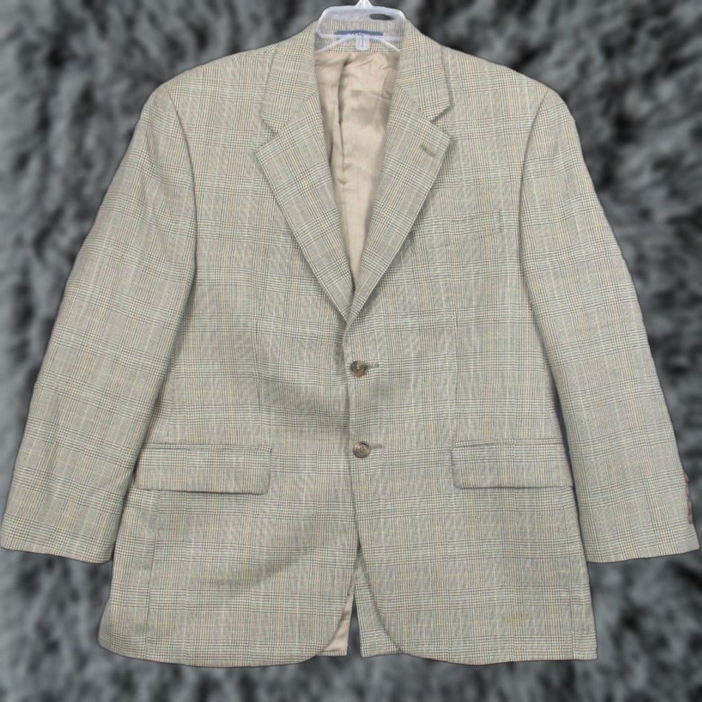 Chaps VINTAGE Chaps Blazer Wool Suit Jacket Sport Coat 40 Gray Plaid Check Size 40R - 1 Thumbnail