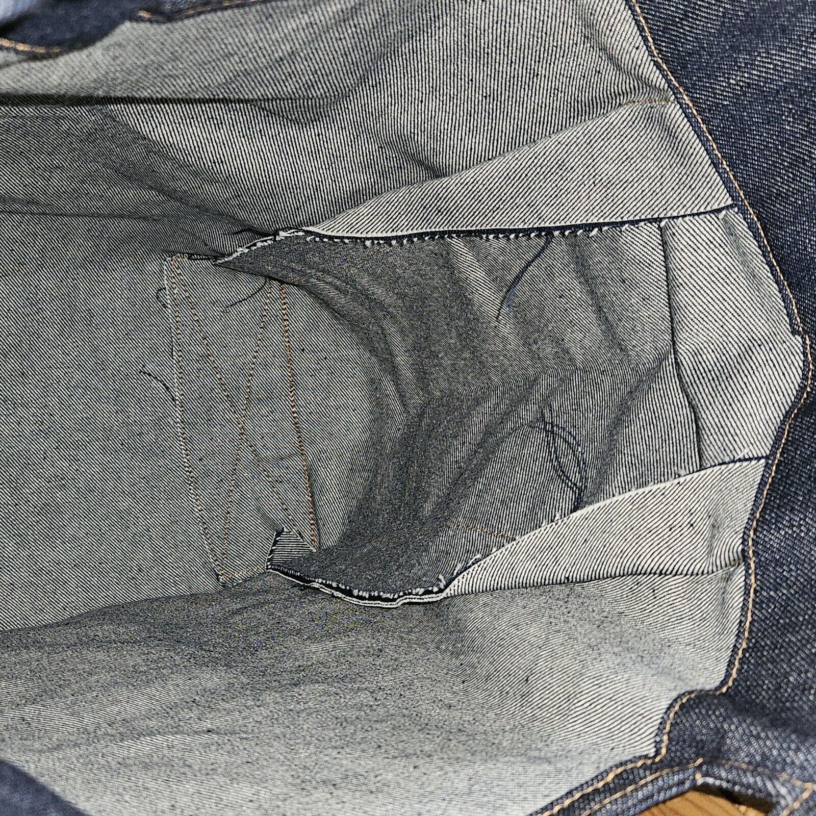 Handmade Prison Inmate Made Reusable Shopping Tote Blue Denim Bag Size ONE SIZE - 6 Thumbnail