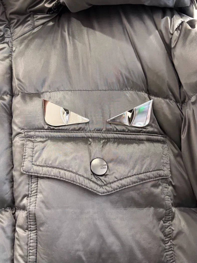 Fendi Fendi Silver Owl Logo, Gray, Down Jacket Size US M / EU 48-50 / 2 - 4 Thumbnail