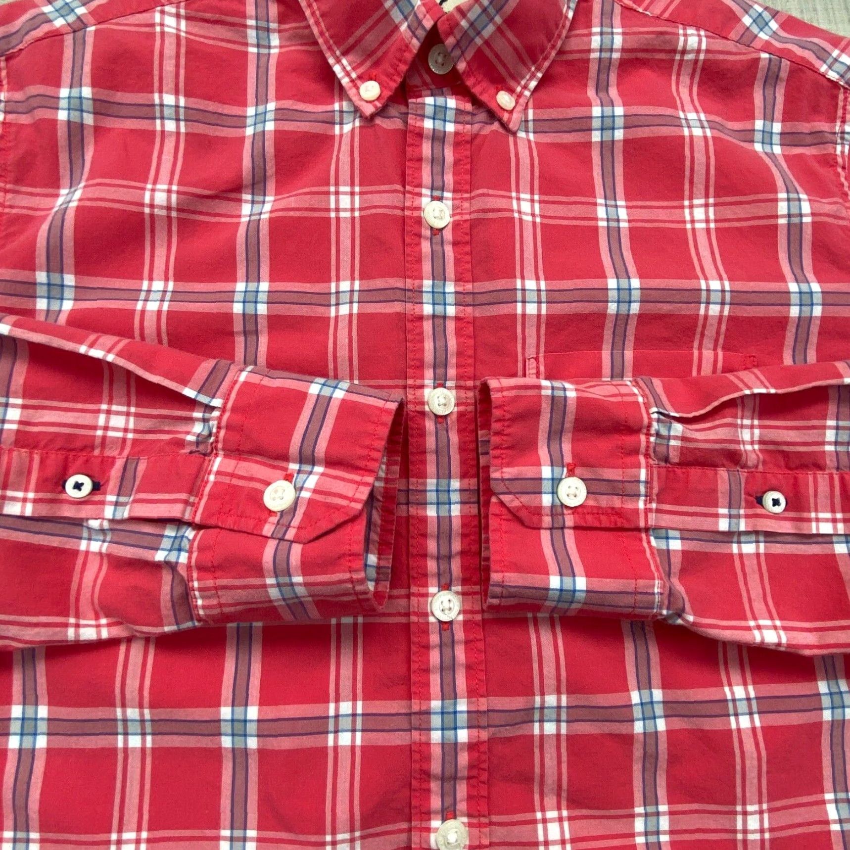 American Eagle Outfitters American Eagle Womens Plaid Button Up Shirt XS Pink Seriously Soft Classic Fit Size XS / US 0-2 / IT 36-38 - 5 Thumbnail