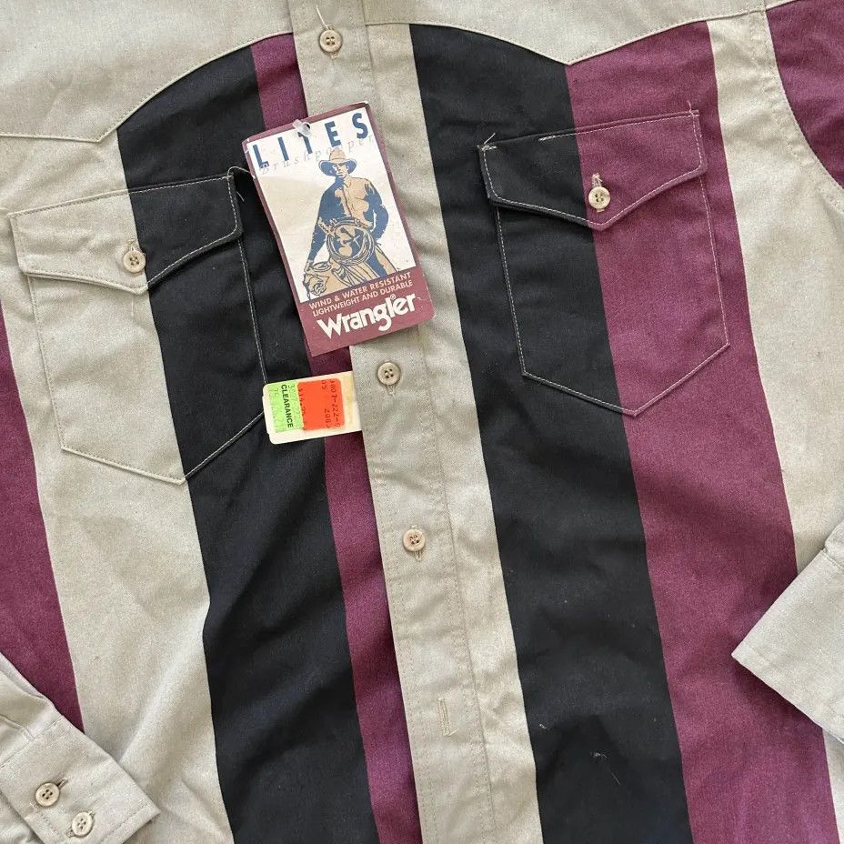 Wrangler Vintage Wrangler Brushpopper Western Striped Shirt Size US L / EU 52-54 / 3 - 2 Thumbnail
