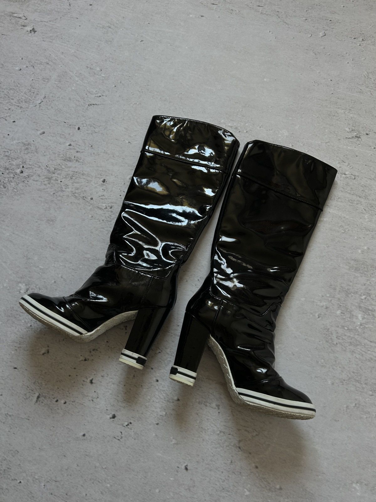Dolce & Gabbana 💥RARE Vintage Dolce & Gabbana Patent Leather Boots Black💥 Size US 8 / IT 38 - 7 Thumbnail