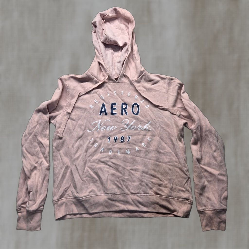 Vintage Aéropostale Sweater Pink Hoodie Pullover Sweatshirt Pocket Adult Women's S Small Crew Zip Knit Logo Raglan Sleeve Fall Winter Womens Size S / US 4 / IT 40 - 1 Thumbnail