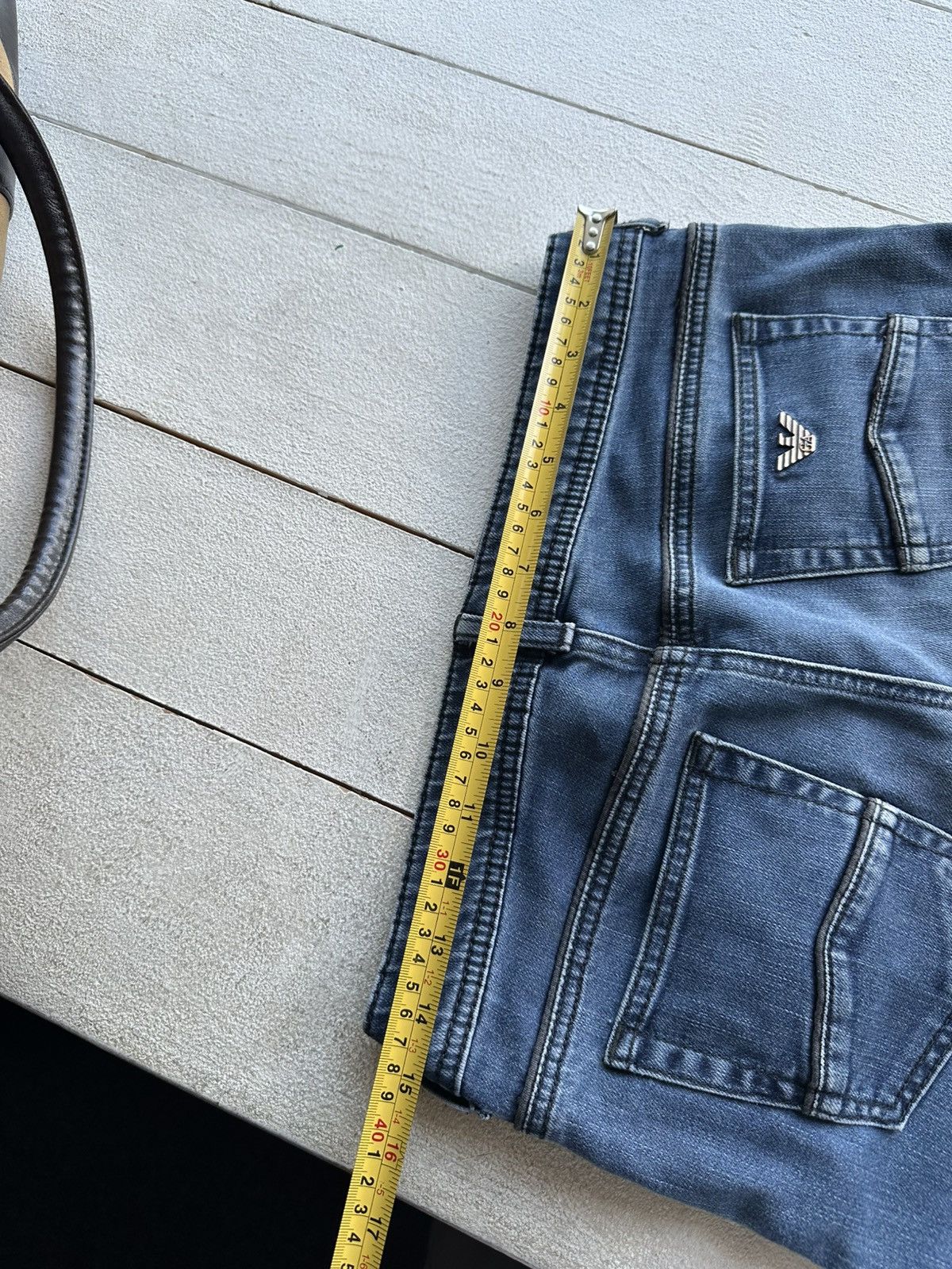 Armani 🚨Y2K WOMEN ARMANI JEANS WITH LOGO AVANT GARDE DENIM PANTS Size 28" / US 6 / IT 42 - 13 Thumbnail