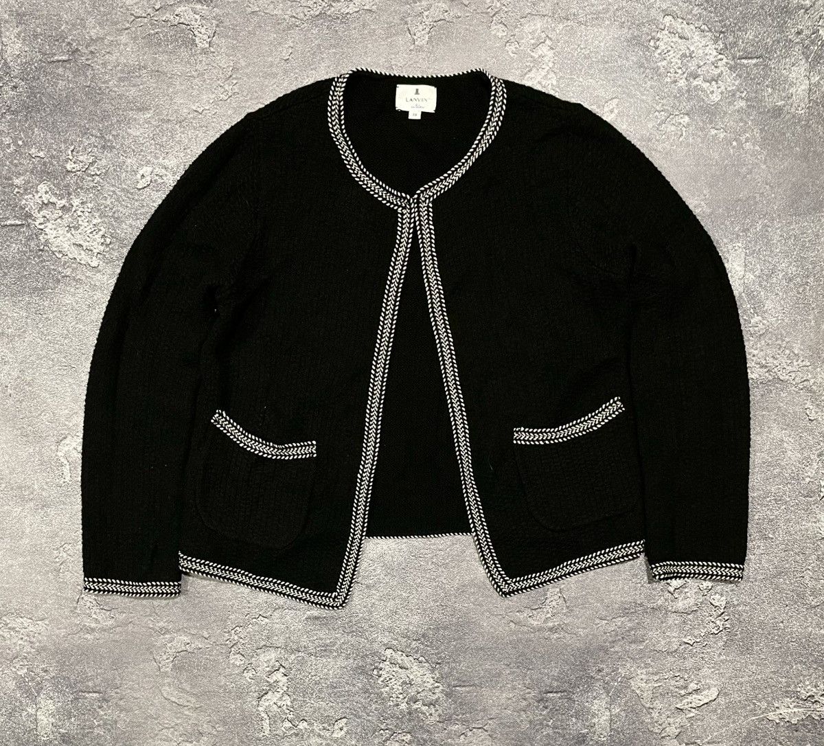 Lanvin × Vintage Vintage Lanvin En Bleu Knit Cardigan Sweater Luxury Rare Size XS / US 0-2 / IT 36-38 - 1 Thumbnail