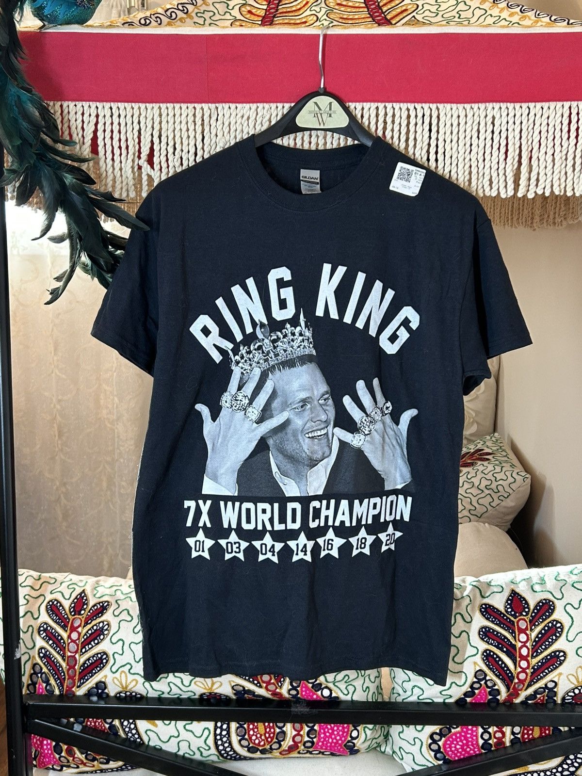 Gildan Tom Brady NFL New w/Sticker Ring King 7x Champ T-shirt Size US M / EU 48-50 / 2 - 1 Thumbnail
