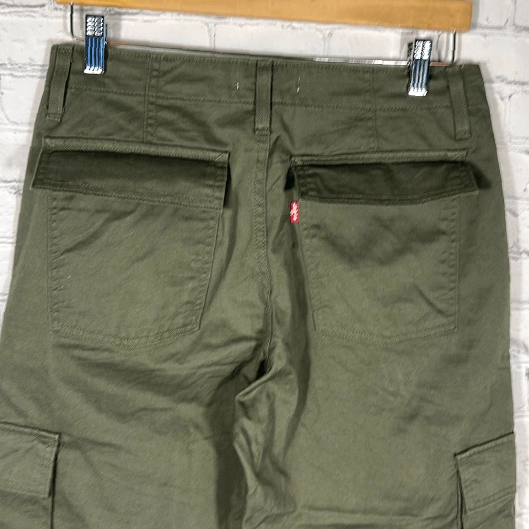 Levi's VINTAGE Levi's 94 Baggy Cargo Pants Women's 27 Olive Green Wide-Leg Skater Size 27" / US 4 / IT 40 - 4 Thumbnail