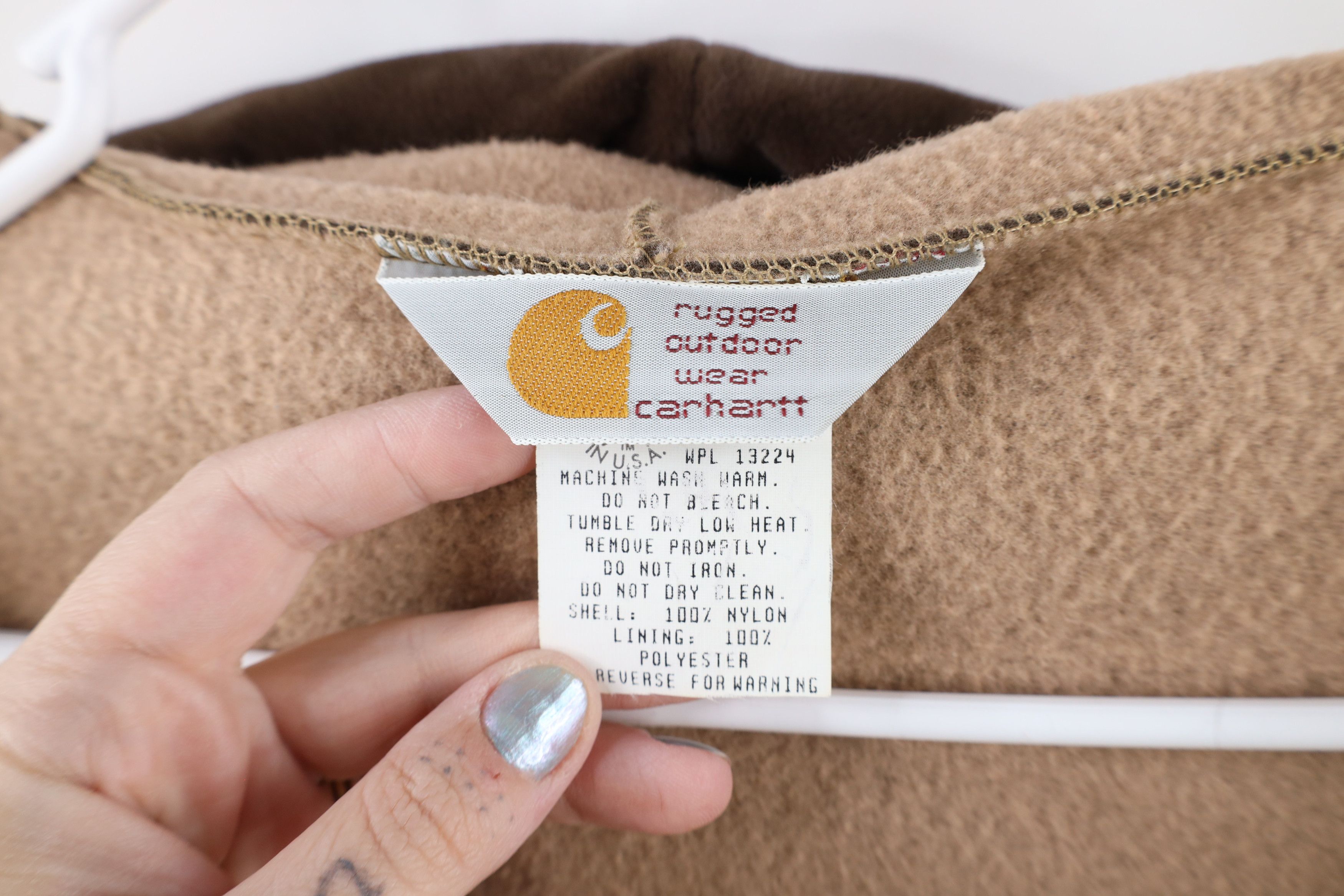 Carhartt × Vintage Vintage 90s Carhartt Fleece Full Zip Hoodie Brown USA Size US XL / EU 56 / 4 - 6 Thumbnail