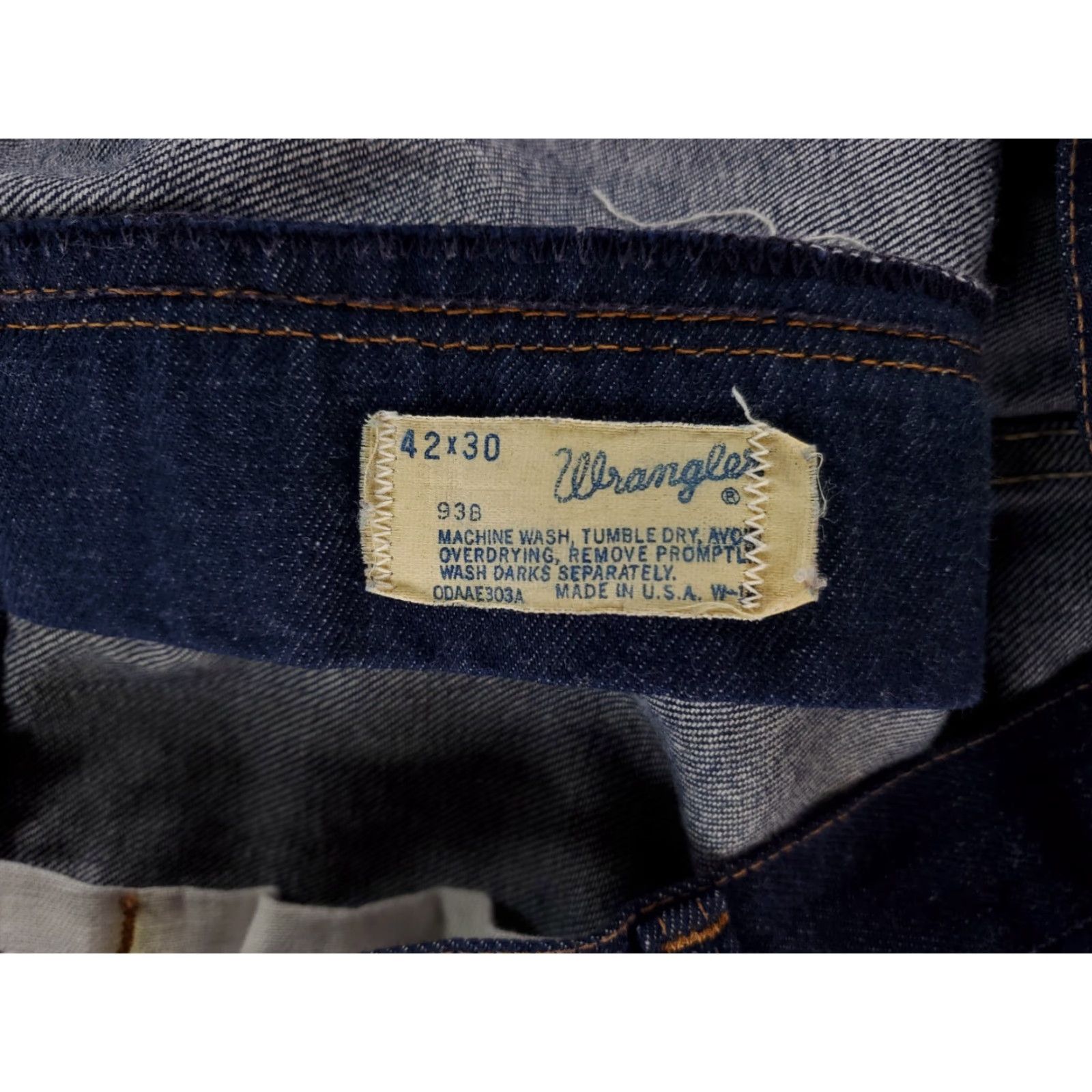 Wrangler VINTAGE Wrangler Jeans Mens 42x30 Blue Bootcut 70s Inseam 29" Size US 42 / EU 58 - 3 Thumbnail