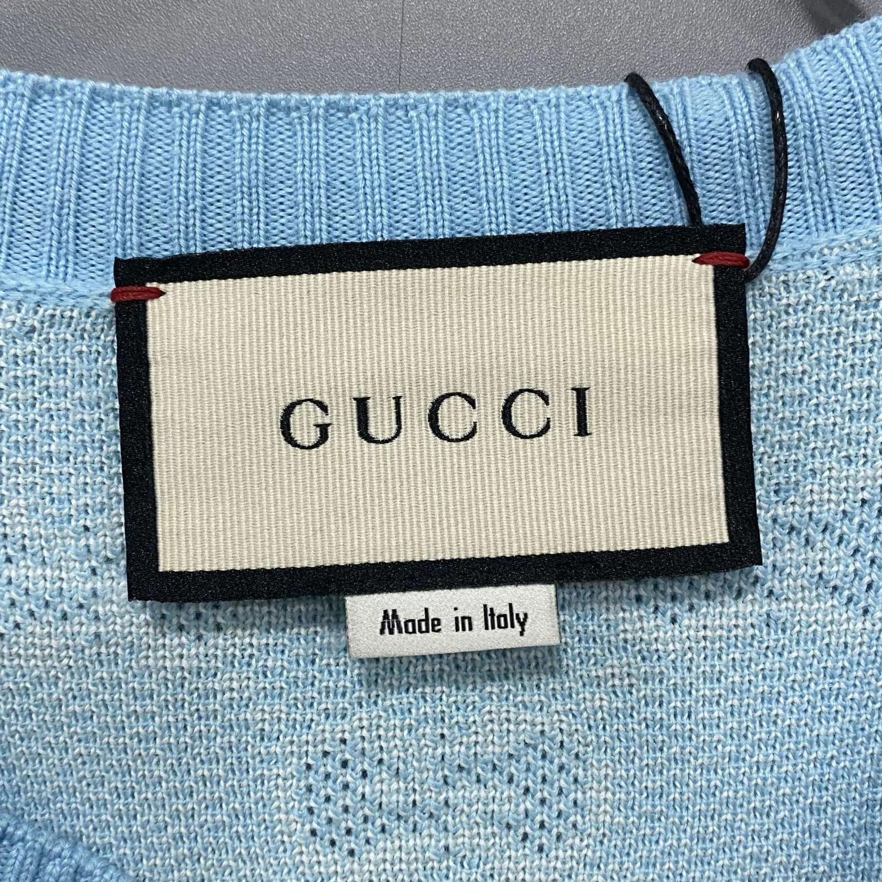 Gucci GUCCI sky blue gold button women's cardigan S Size S / US 4 / IT 40 - 4 Thumbnail