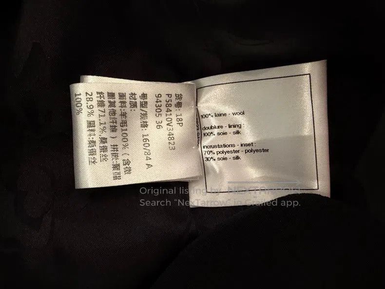 Chanel Chanel 18 Spring and Summer Black Wool Satin Suit Jacket Size XS / US 0-2 / IT 36-38 - 6 Thumbnail
