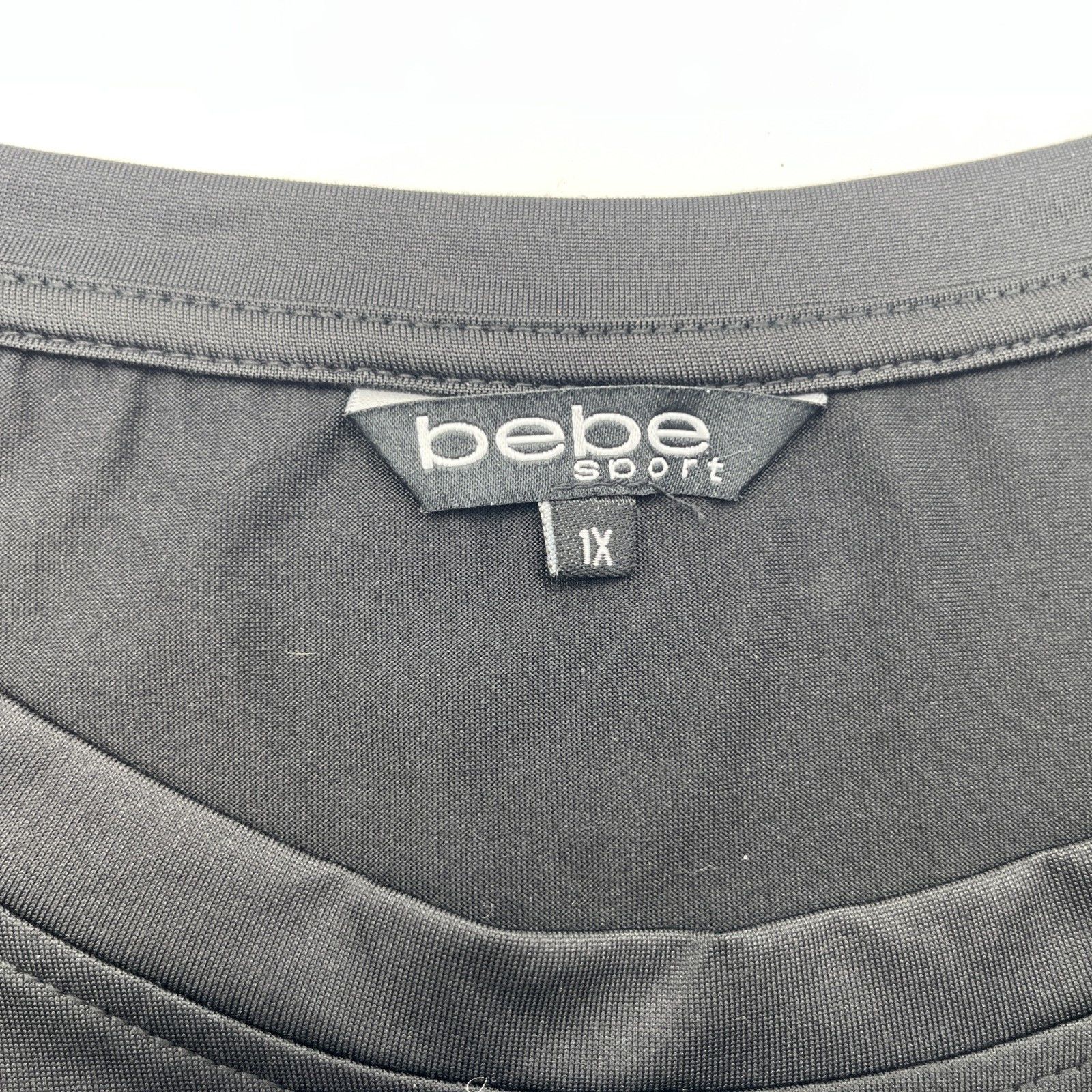 Bebe bebe Sport Women Size 1X Shirt Black with Leopard Design Size XL / US 12-14 / IT 48-50 - 8 Thumbnail