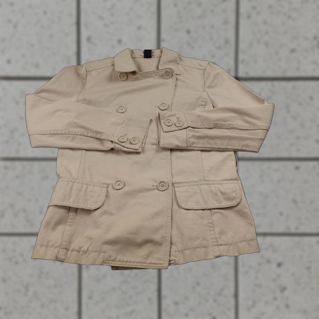 Gap Gap Jacket Womens M Beige Brown Twill Double Breasted Pea Coat Button Front Top Size M / US 6-8 / IT 42-44 - 1 Thumbnail