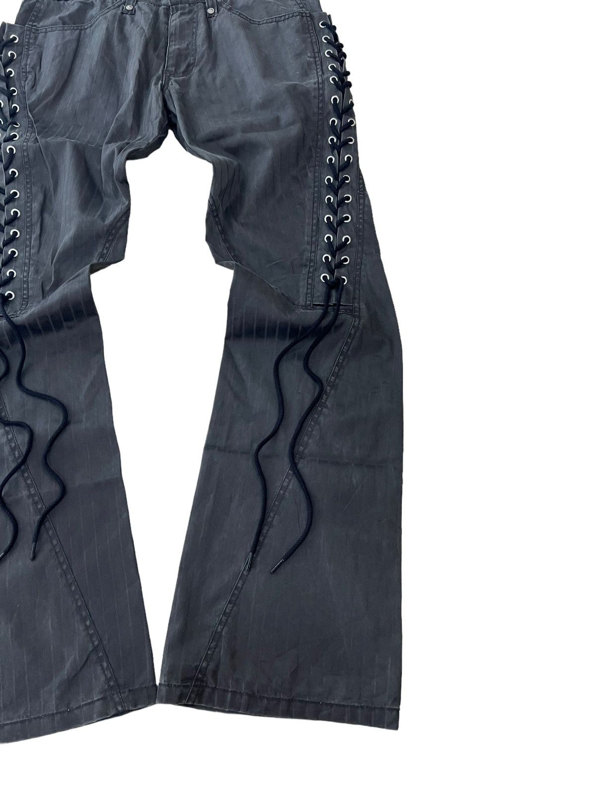 Japanese Brand Semantic Design Spiral Cut Flared Lace Up Jeans Size US 32 / EU 48 - 11 Thumbnail