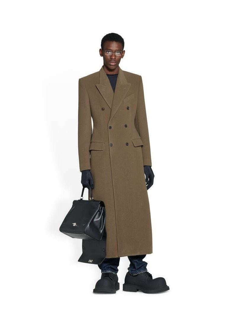 Balenciaga Fawn Brown Wool ‘Hourglass’ Overcoat Size US M / EU 48-50 / 2 - 1 Thumbnail
