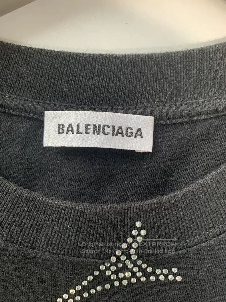 Balenciaga Balenciaga Black Short-Sleeve Round Neck T-Shirt with Full Size US S / EU 44-46 / 1 - 5 Thumbnail