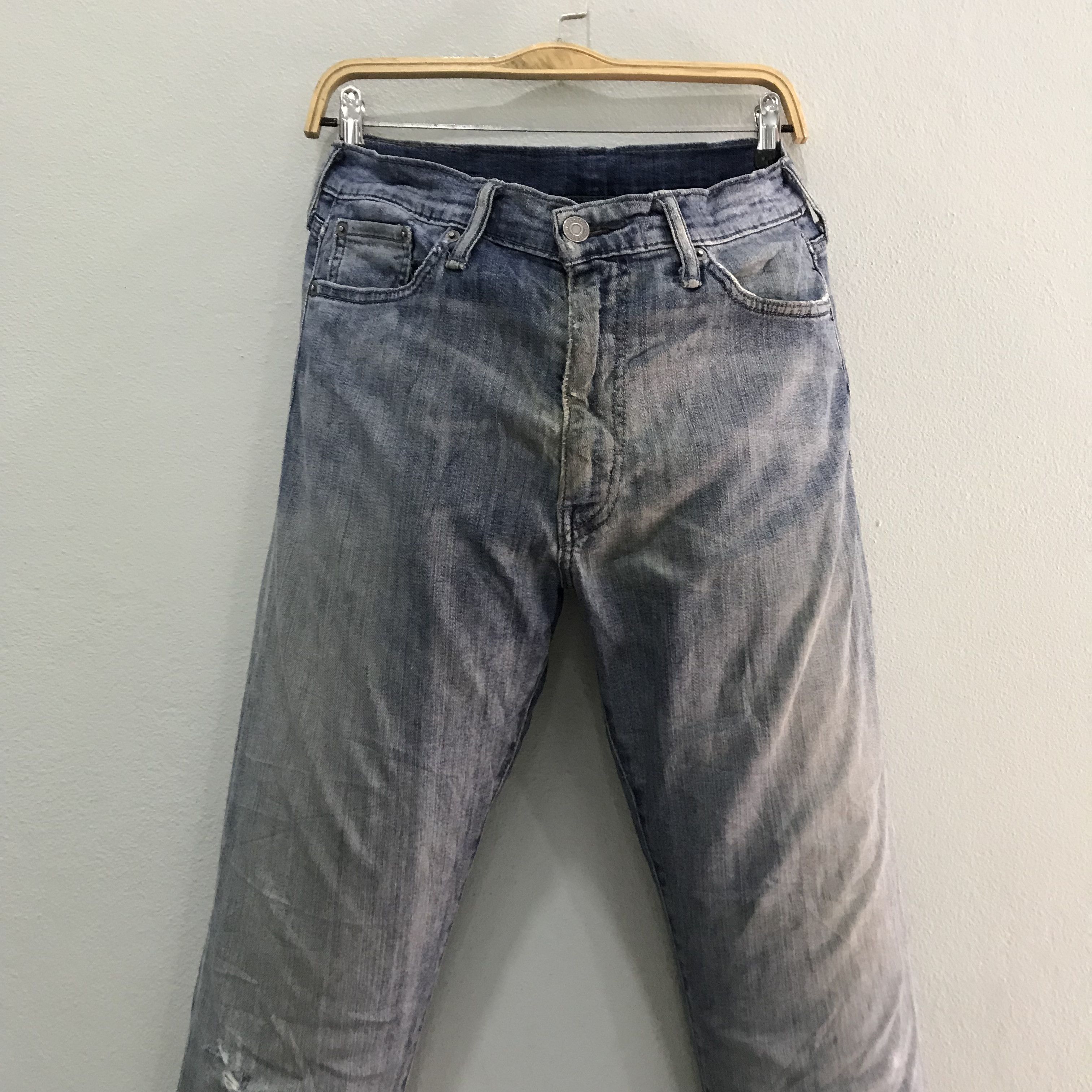 Levi's Vintage Levis 513 Light Blue Wash Distressed Western Style Size US 32 / EU 48 - 3 Thumbnail