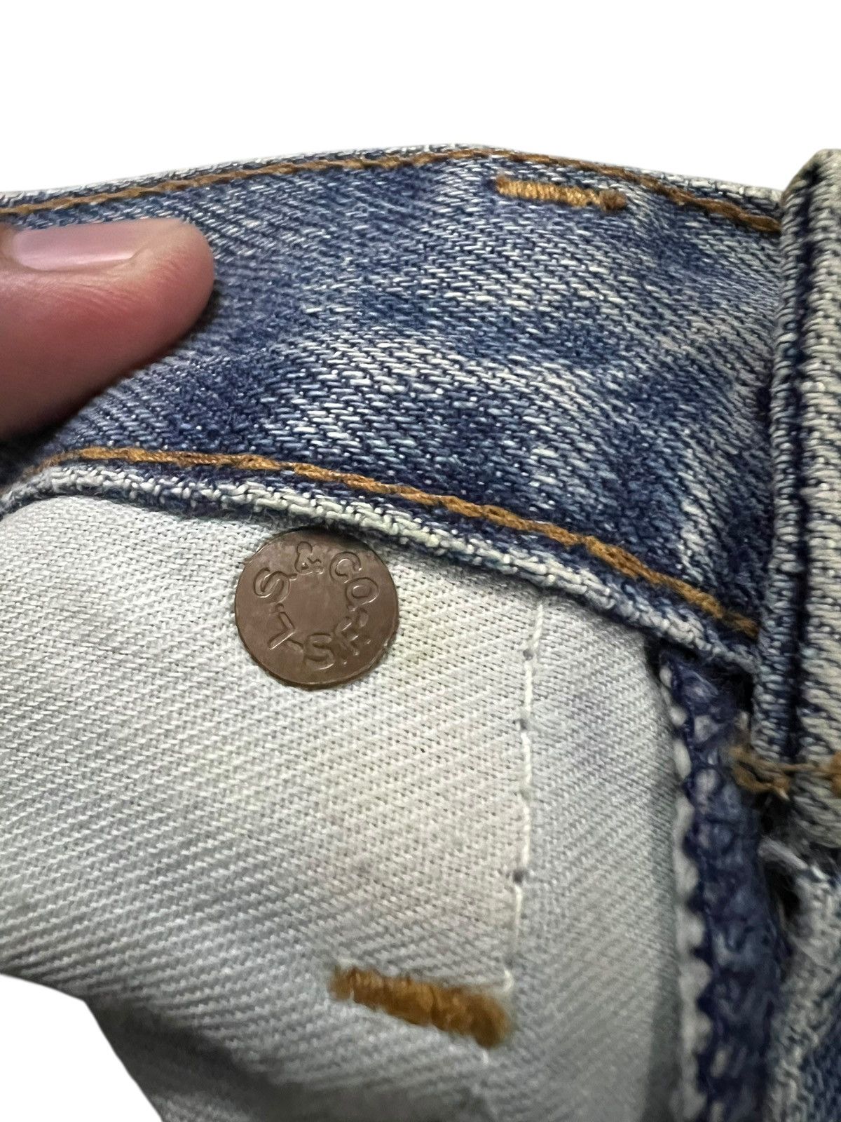 Levi's Vintage Levis 502 Big E Selvedge Faded Distressed Jean Size US 28 / EU 44 - 19 Thumbnail