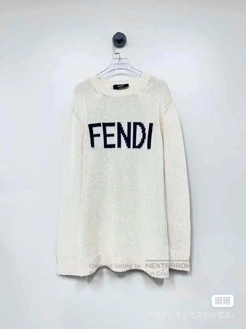 Fendi Embroidered Letter Logo Knit Sweater