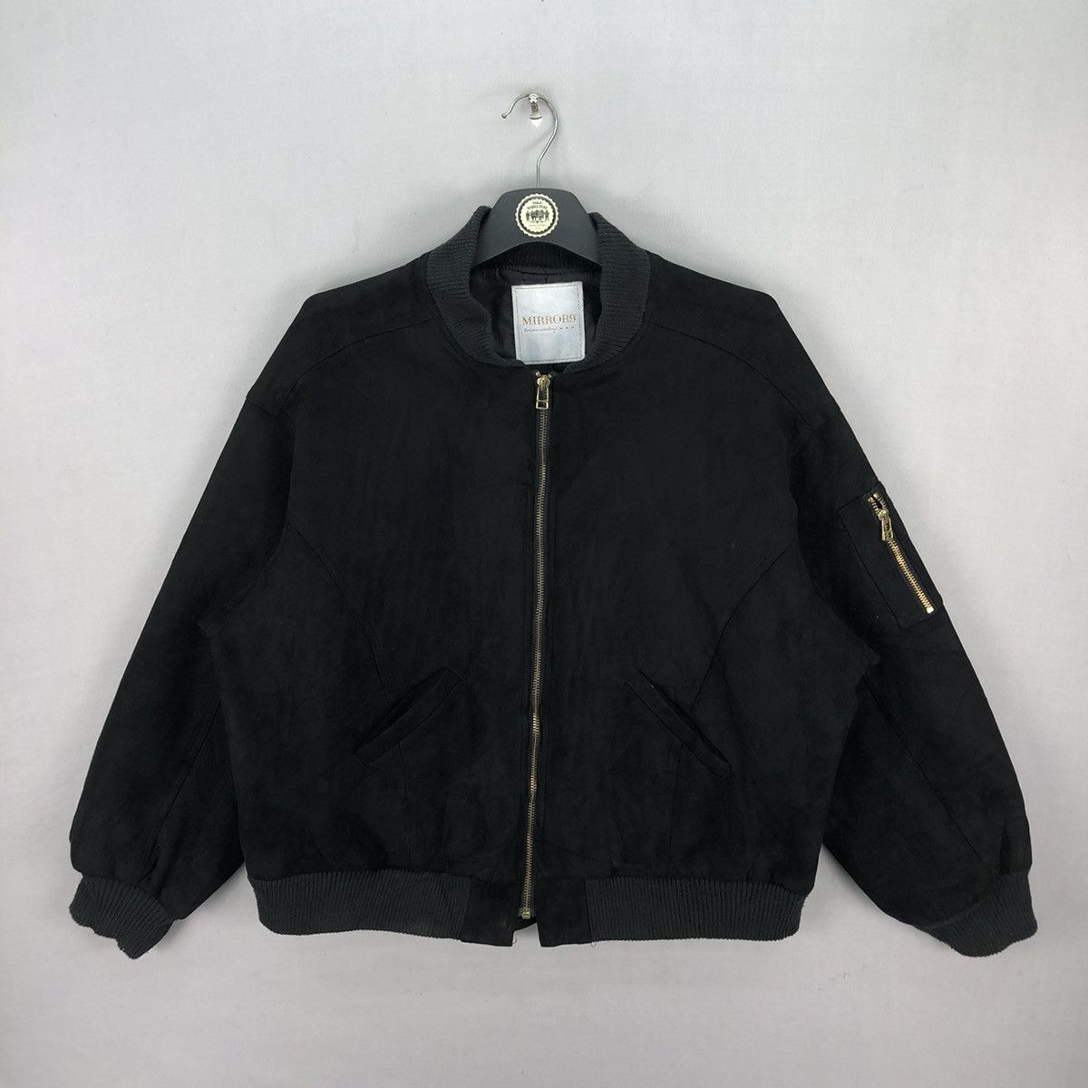 Japanese Brand Vintage Bomber Jacket Black Moleskin by MIRROR9 Size M / US 6-8 / IT 42-44 - 1 Thumbnail