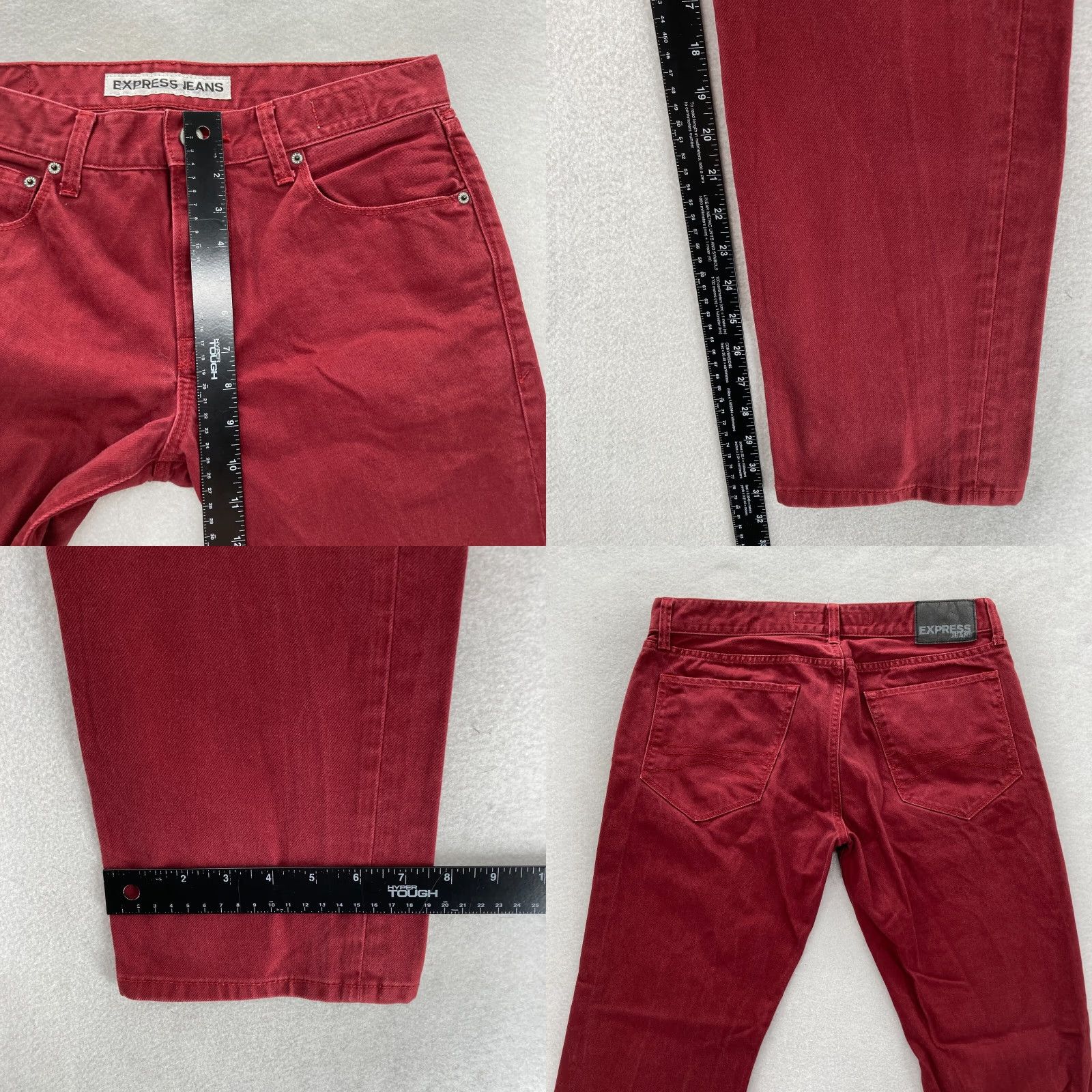 Express Express Jeans Mens 32x32 Rocco Slim Fit Button Fly Red Denim Grunge Style Jeans Size US 32 / EU 48 - 8 Thumbnail