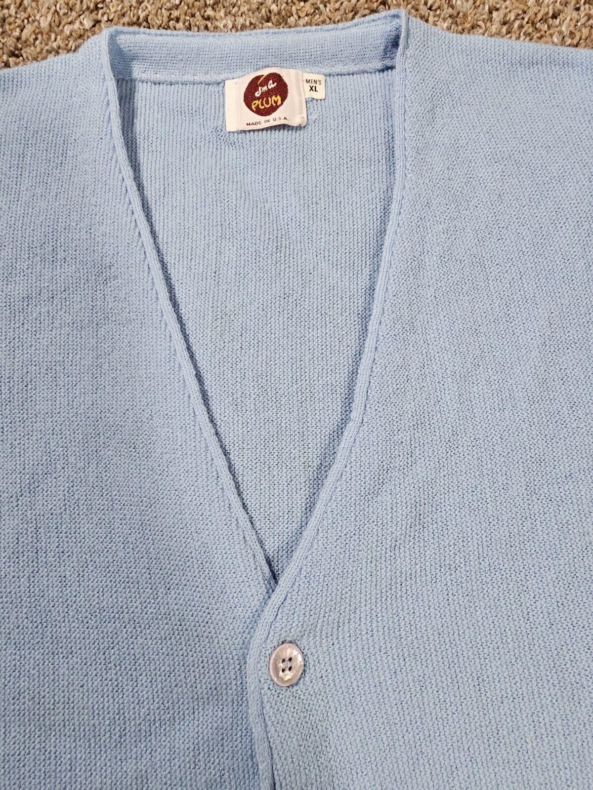 Designer I’m A Plum cardigan VNeck Sweater XL vintage Blue USA Made Size US XL / EU 56 / 4 - 3 Thumbnail