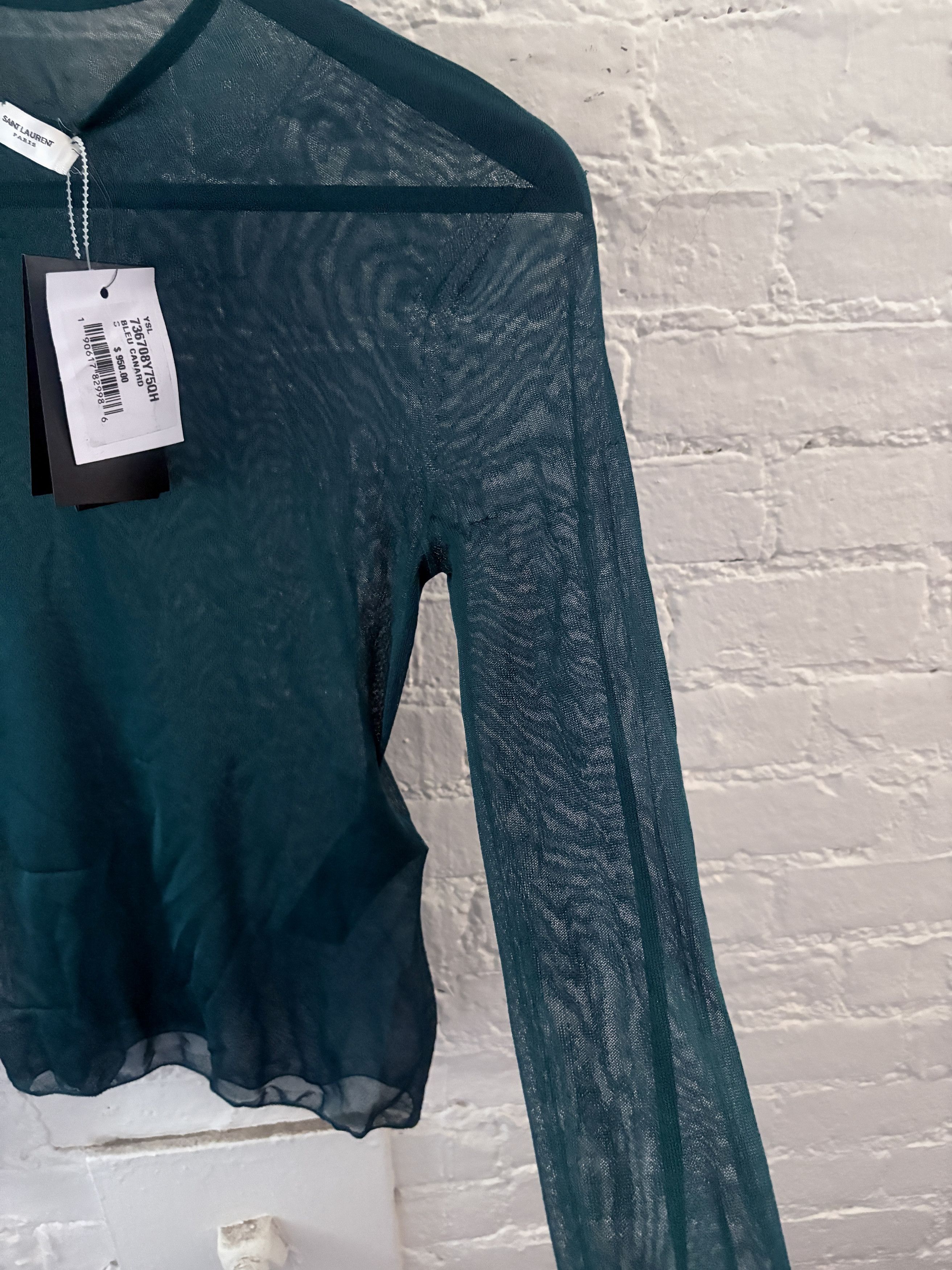Saint Laurent Paris BNWT Saint Laurent Women's “Second Skin” Sheer Silk Top Size S / US 4 / IT 40 - 12 Thumbnail