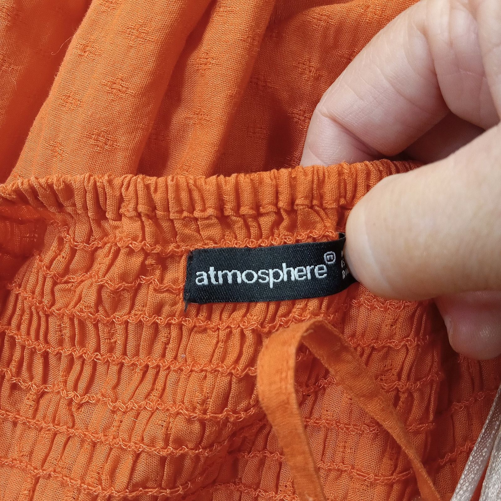 & Other Stories Atmosphere Sun Dress Women's 6 Orange Ruffle Pockets Cotton Size S / US 4 / IT 40 - 6 Thumbnail