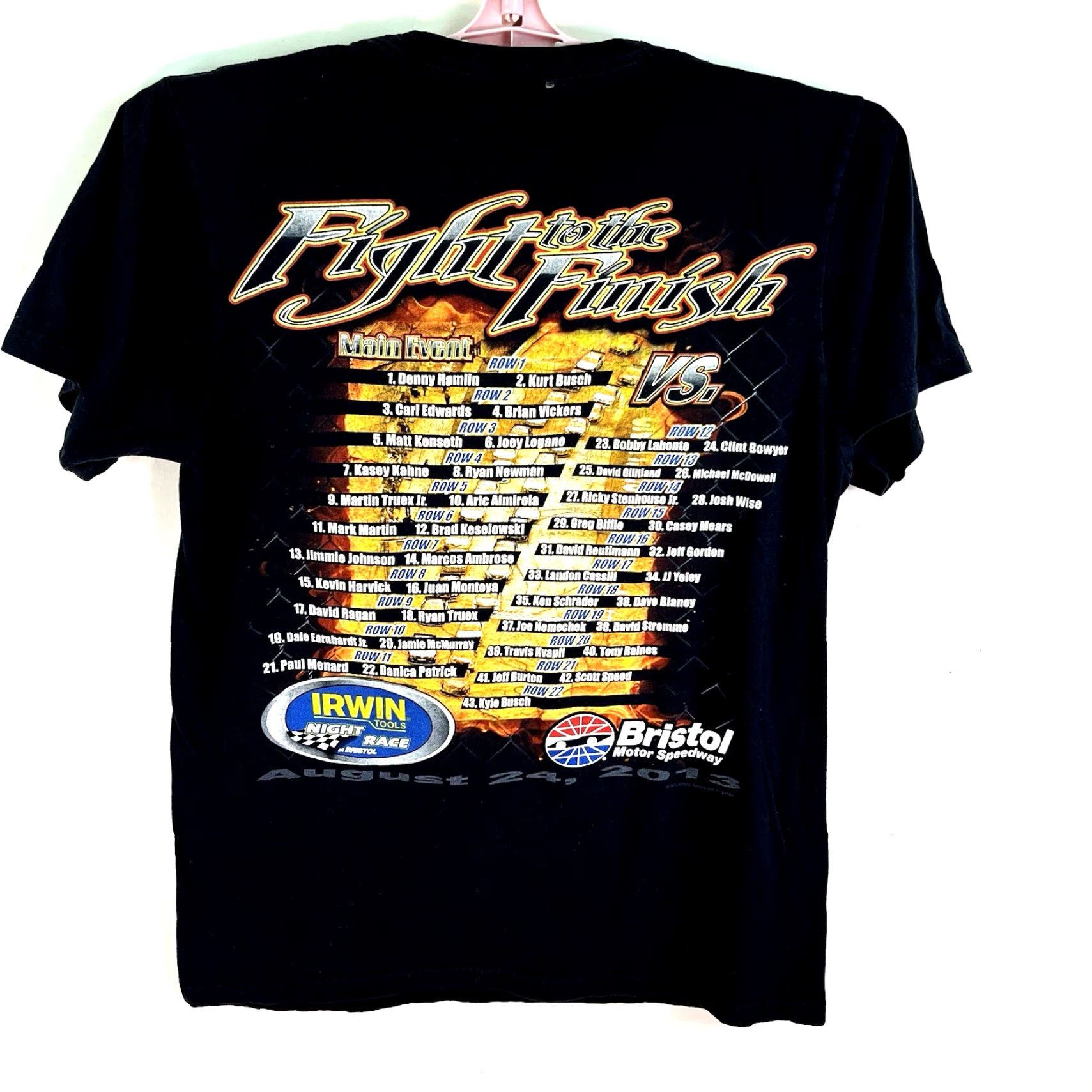 Chase Authentics Chase Authentics NASCAR Shirt Mens M Black Bristol 2013 Night Race Graphic Print Short Sleeve Col Cotton Tee Men Size US M / EU 48-50 / 2 - 2 Thumbnail