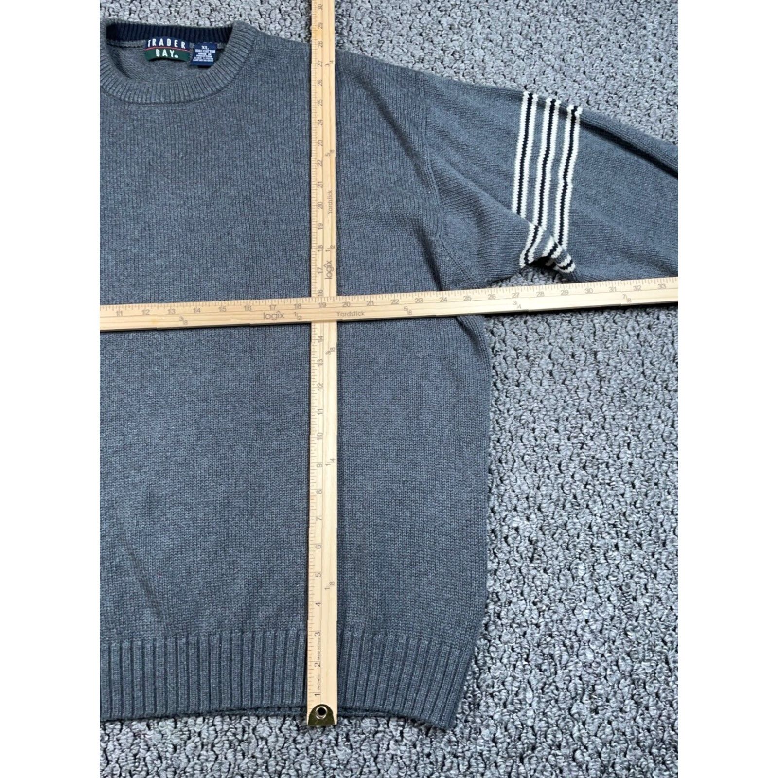 Vintage VINTAGE Trader Bay Oversized Sweater Shirt Men XL Gray Knit 90s Retro Crew Neck Pullover Size US XL / EU 56 / 4 - 4 Thumbnail