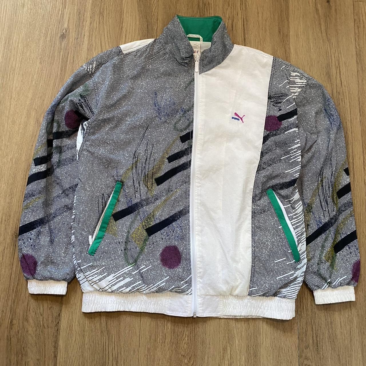 Puma 80s Puma windbreaker jacket in white and purple Size US L / EU 52-54 / 3 - 1 Thumbnail