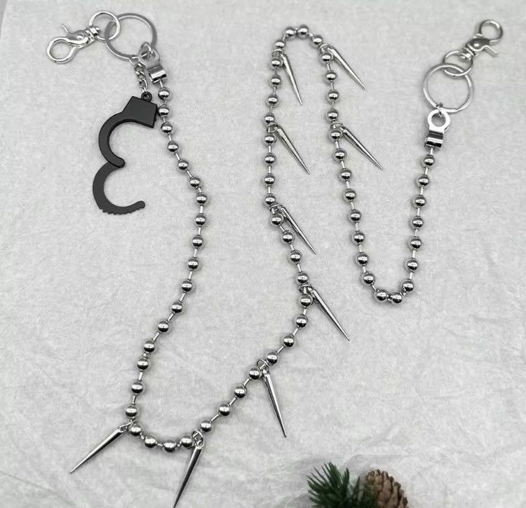 Jewelry Spiked Goth E-Boy Ball Chain | Handcuff Wallet Chain Size ONE SIZE - 1 Thumbnail