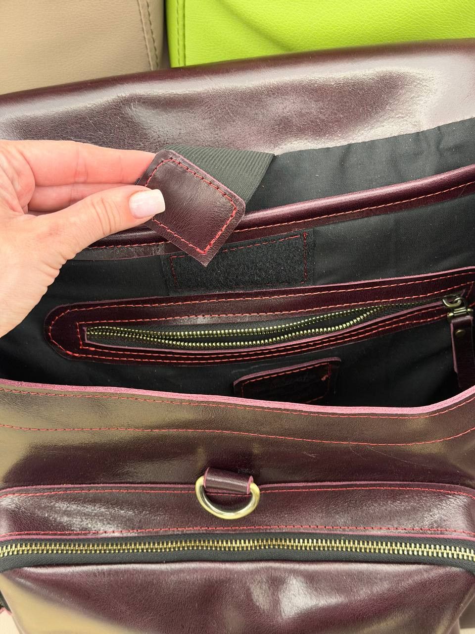 Handmade Leather backpack. Laptop backpack. Genuine Shiny leather Size ONE SIZE - 5 Thumbnail