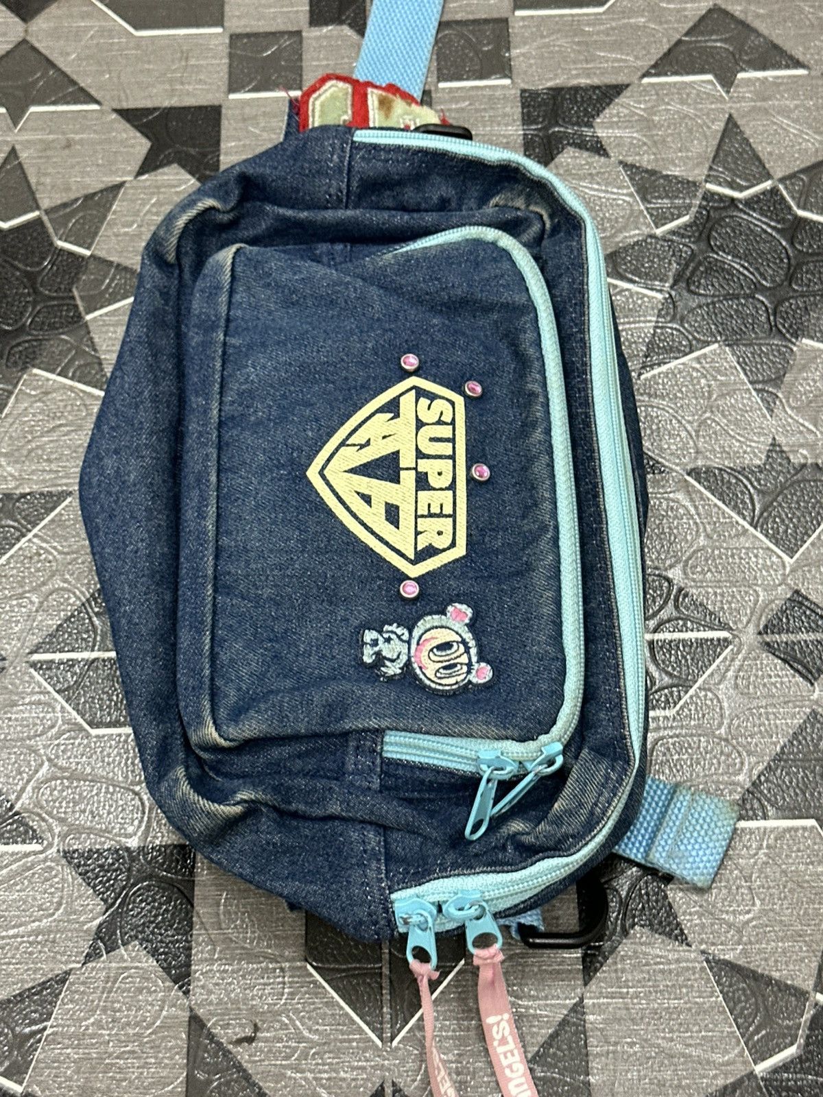 Japanese Brand 2000s Angel Blue Japan Denim Waist Bag Size ONE SIZE - 14 Thumbnail
