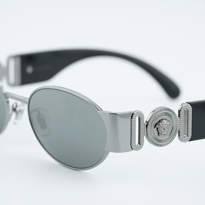 Versace Versace VE2299 10016G Sunglasses Gunmetal Oval Frame, Grey Size ONE SIZE - 9 Thumbnail
