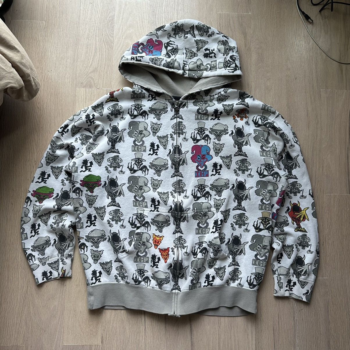 Band Tees × Rap Tees × Vintage Rare Vintage Y2K Insane Clown Posse ICP AOP Zip Up Hoodie Size US L / EU 52-54 / 3 - 1 Thumbnail
