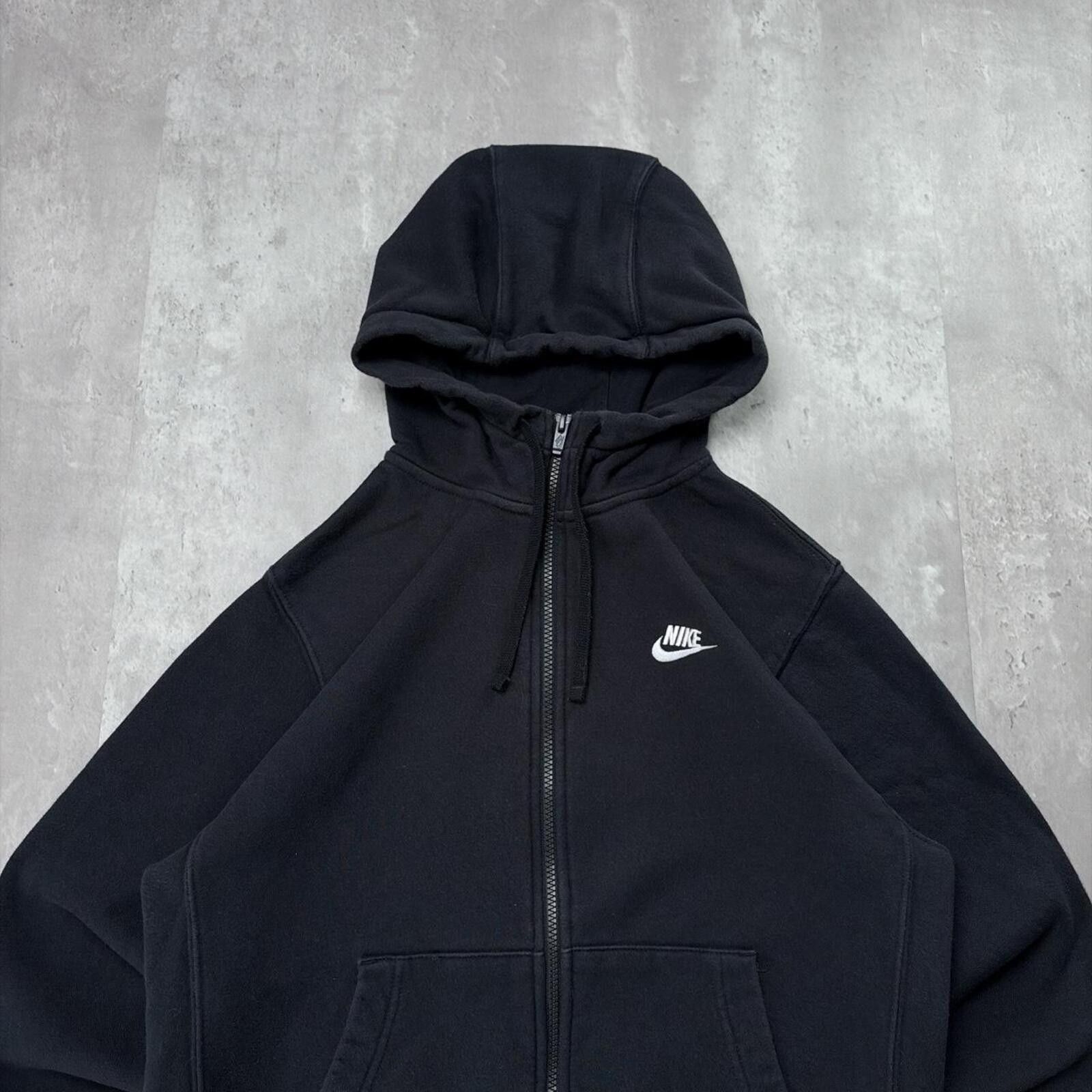 Nike Y2K Black Nike Swoosh Grunge Skater Zip Up Hoodie Size US S / EU 44-46 / 1 - 2 Thumbnail